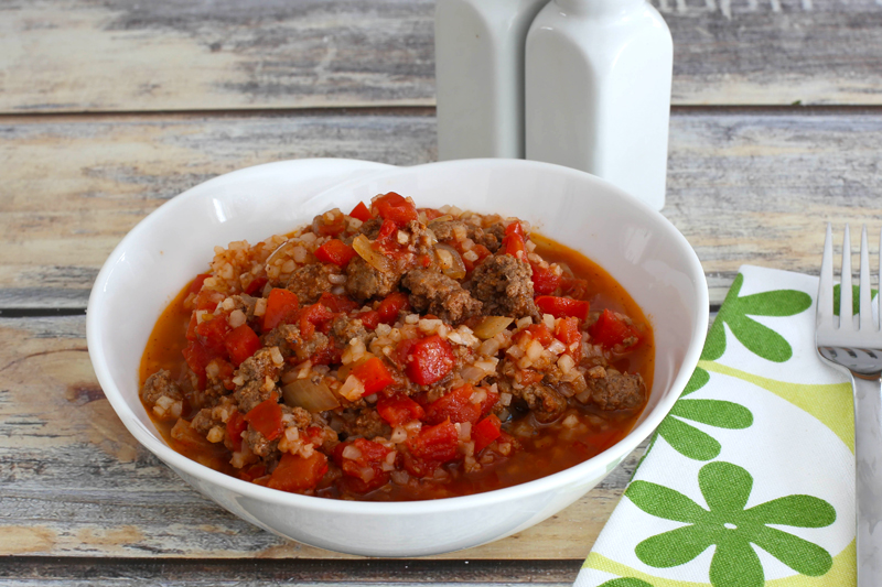 Low Carb Cauliflower Spanish "Rice" With Ground Beef Recipe